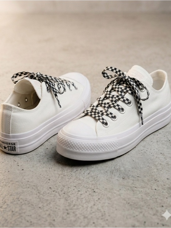 Converse Shoes - CONVERSE CHUCK TAYLOR All Star Lift Platform Sneakers W/ Checkered Laces EU 37.5